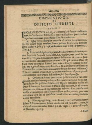 Disputatio XIV. De Officio Christi.
