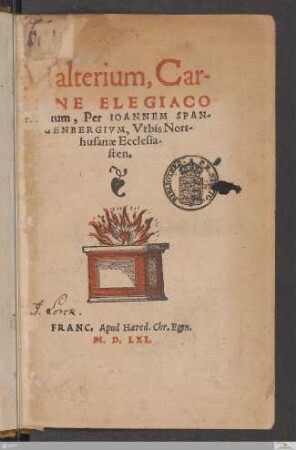 Psalterium, Carmine Elegiaco redditum