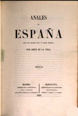 Anales de Espanã : desde sus orígenes hasta el tiempo presente, 9