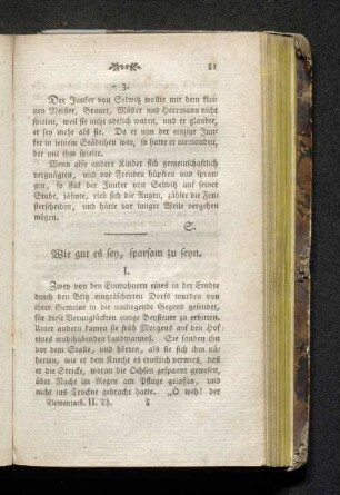 Wie gut es sey, sparsam zu seyn.