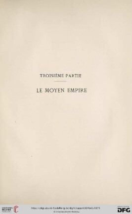 Troisième partie: Le Moyen Empire