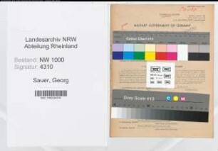 Entnazifizierung Georg Sauer, geb. 27.05.1906 (Referent)