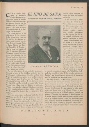 "El hijo de Sara"- Coronel Ignotus : XVI volumen de la Biblioteca Novelesca Científica