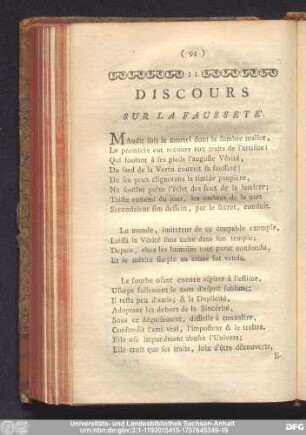 Discours Sur La Fauseté.