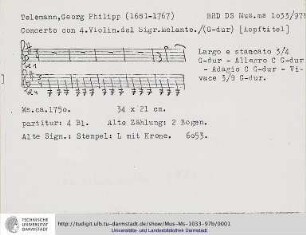 Quartett G-Dur : Partitur