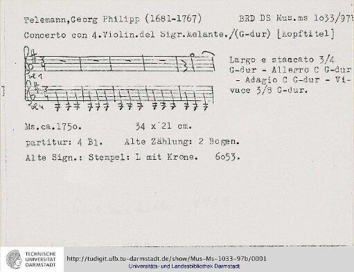 Quartett G-Dur : Partitur