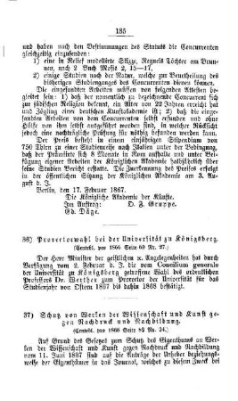 Prorectorwahl bei der Universität zu Königsberg : [II. Akademien und Universitäten]