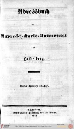 Wintersemester 1844/1845
