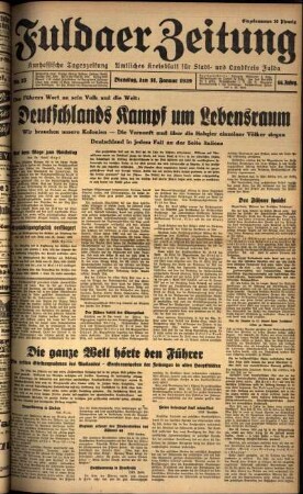 Ausgabe vom Dienstag, den 31. Januar 1939.