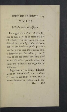 XXIII. Idée de quelque réforme.