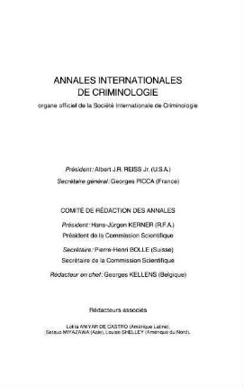 Annales internationales de criminologie
