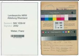 Entnazifizierung Franz Weber , geb. 25.05.1886 (Oberpostinspektor)
