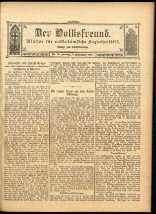 Ausgabe vom Sonntag, den 22. September 1907.