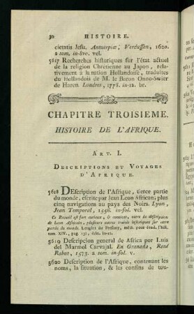 30-40, Chapitre Troisieme. Histoire De L'Afrique.
