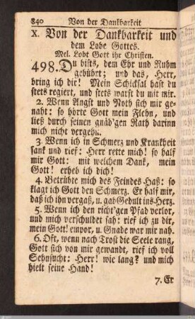 Von der Dankbarkeit und dem Lob Gottes.