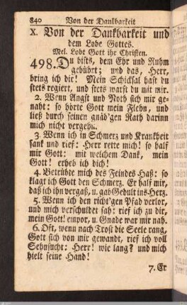 Von der Dankbarkeit und dem Lob Gottes.