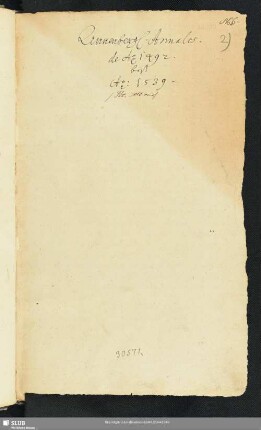 2) Annaberg. Annales de Ao. 1492 biß Ao. 1539.