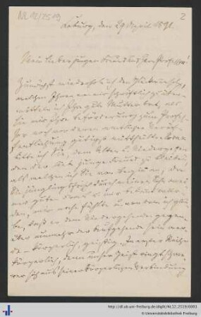 Brief, 29.04.1891
