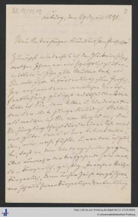 Brief, 29.04.1891