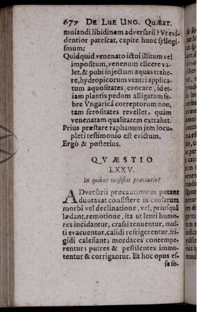 Quaestio LXXV. In quibus consistat praecautio?
