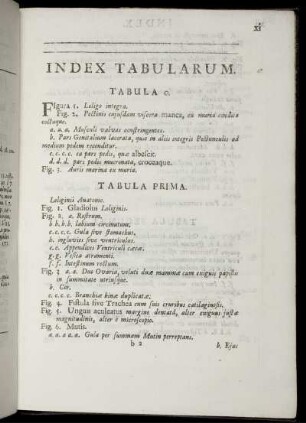 Index Tabularum. Tabula o.