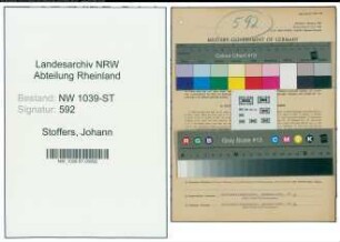 Entnazifizierung Johann Stoffers , geb. 27.04.1880 (Landwirt)