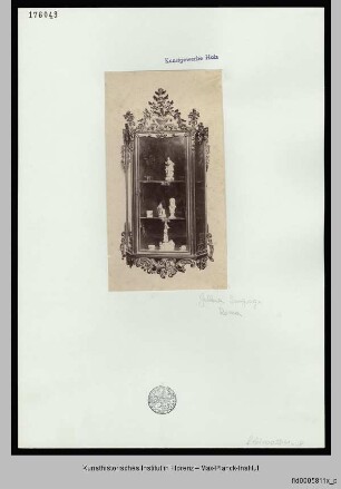 Vitrine mit Laubwerkrahmen