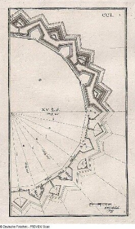 Teilgrundriss fünfzehneckige Festung