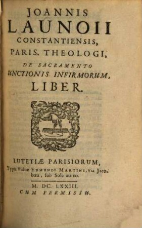 De sacramento unctionis infirmorum liber