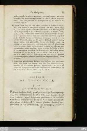 Sectio II. De Theologia.