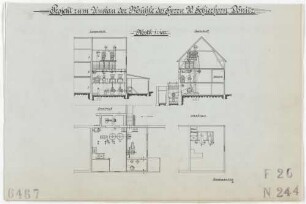 Technische Zeichnung : Projekt zum Umbau der Mühle des Herrn Wilh. Schierhorn, Dönitz