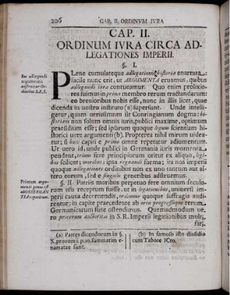Cap. II. Ordinum ivra circa adlegationes imperii