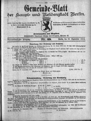1918,39: Nr. 39, 29. September 1918