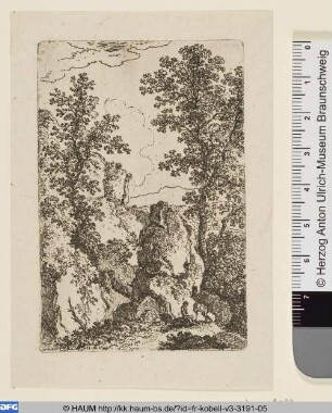 Felsige Landschaft mit Wanderern