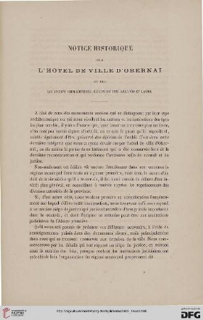 2.Ser. 2.1863/64: Notice historique sur l'hôtel de ville d'Obernai et sur les anciens emplacements judiciaires dits Seelhof et Laube