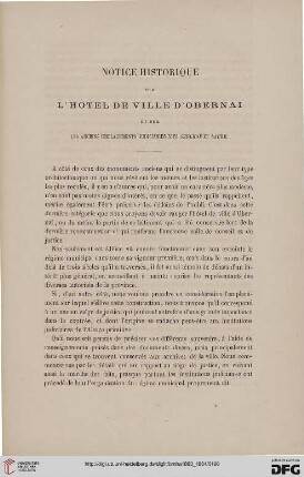 2.Ser. 2.1863/64: Notice historique sur l'hôtel de ville d'Obernai et sur les anciens emplacements judiciaires dits Seelhof et Laube
