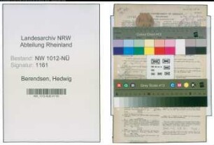 Entnazifizierung Hedwig Berendsen , geb. 18.12.1902 (Buerogehilfin)