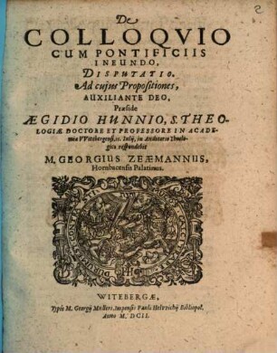De colloquio cum Pontificiis ineundo disp.