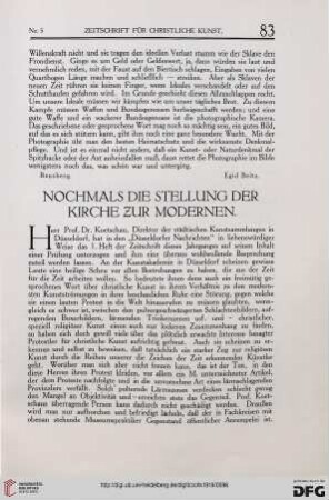 Nochmals die Stellung der Kirche zur Moderne, [2]