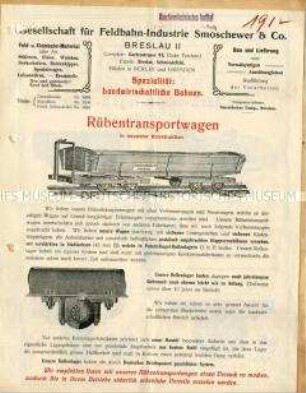 Rübentransportwagen in neuester Konstruktion