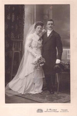 Foto vom Hochzeitspaar Theodor und Katharina Pompejus