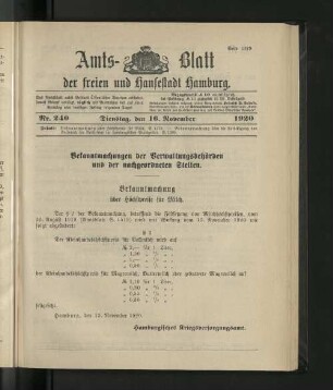 No. 240, 16. November 1920