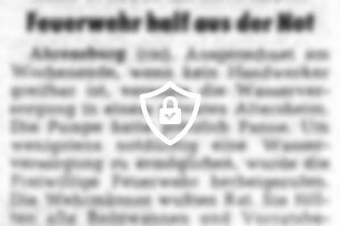 Kein Wasser im Altenheim - Feuerwehr half aus der Not