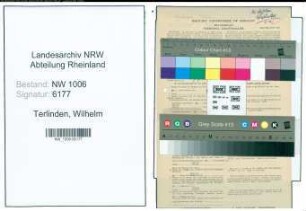 Entnazifizierung Wilhelm Terlinden , geb. 25.01.1890 (Bahnbeamter)