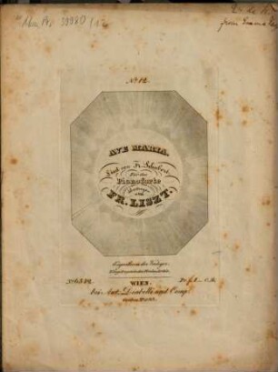 Lieder von Fr. Schubert : für d. Pianoforte übertr., 12. Ave Maria. - Pl.-Nr. 6542. - 135.