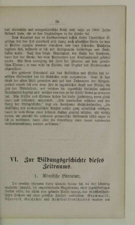 VI. Zur Bildungsgeschichte dieses Zeitraums