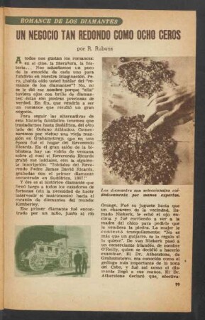 Un negocio tan redondo como ocho ceros : Romance de los diamantes