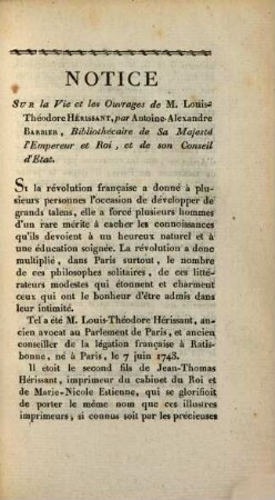 Notice sur la vie et les ouvrages de M. Louis Théodore Hérrissant
