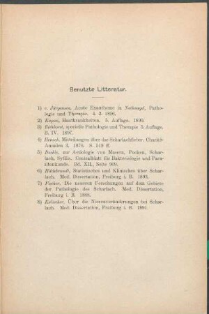 Benutzte Litteratur.