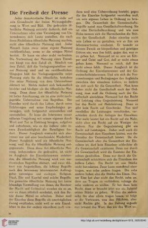 Die Freiheit der Presse